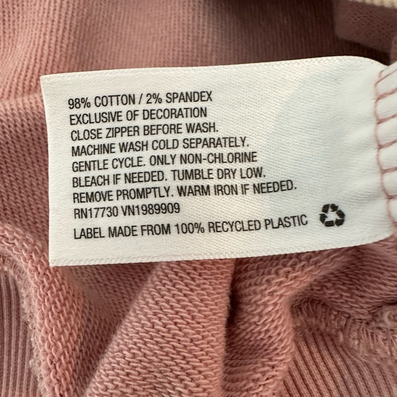 Joy Lab Pink Palm Cropped Zip Hoodie - Picture 7 of 9